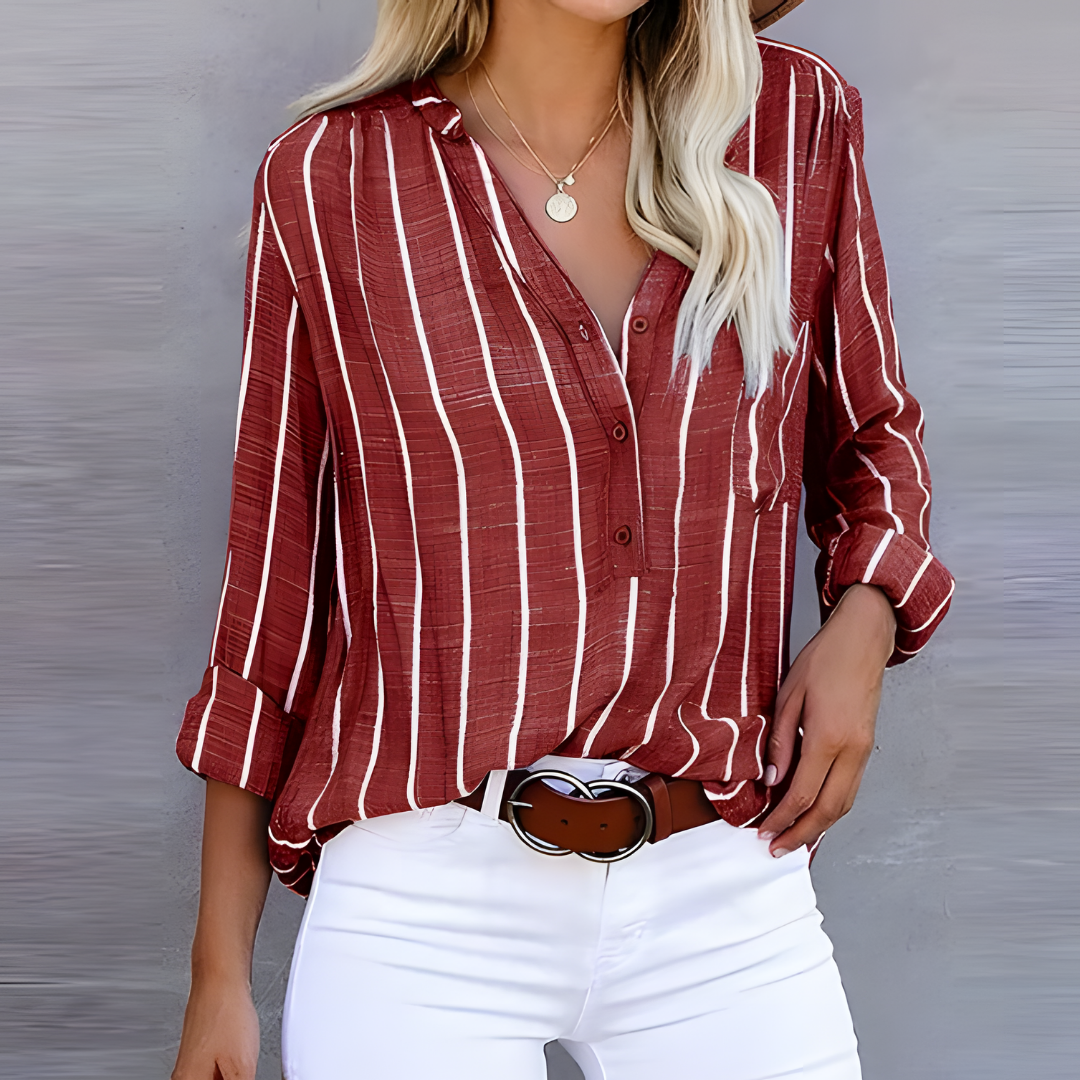 Sophie Women's Blouse | Timeless Stripe Design, Long Sleeves 1