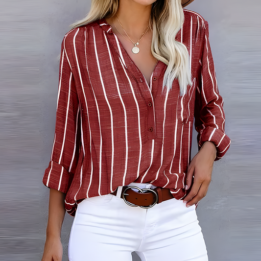 Sophie Women's Blouse | Timeless Stripe Design, Long Sleeves 1
