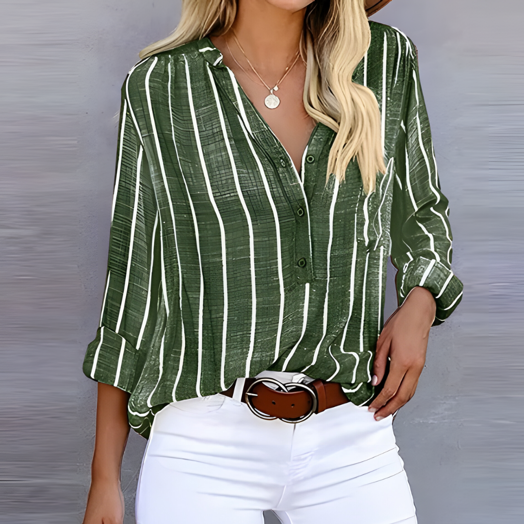 Sophie Women's Blouse | Timeless Stripe Design, Long Sleeves 3