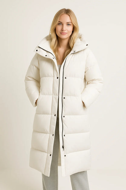 Sophie Women's Long Puffer Coat | Hooded, Padded Winter Outerwear 2