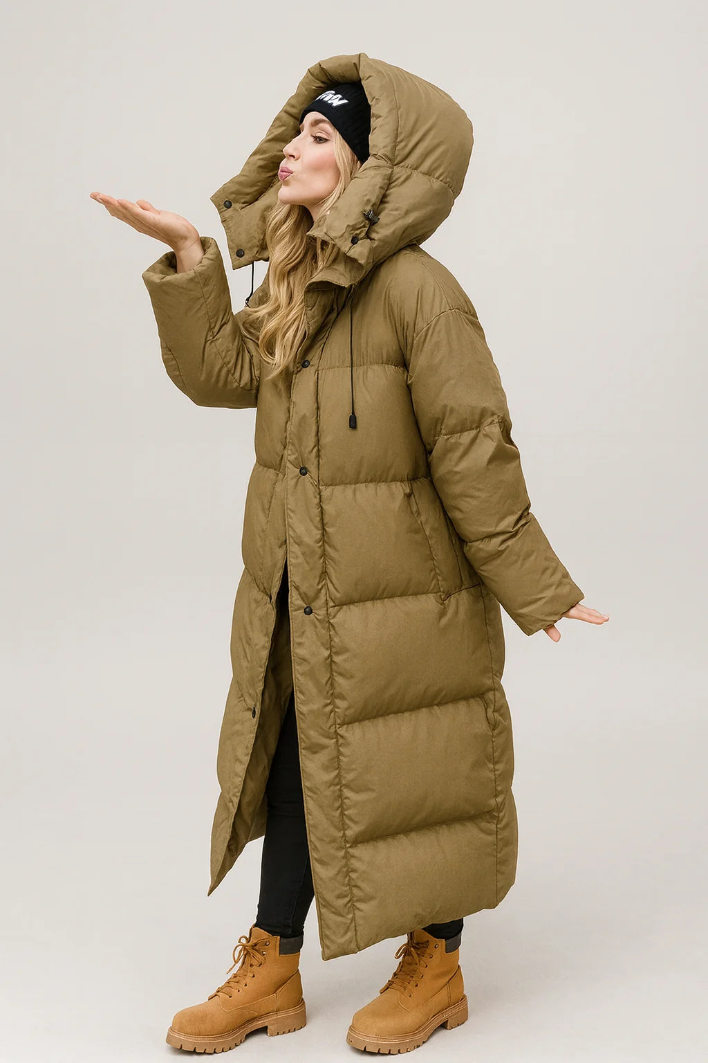 Sophie Women's Long Puffer Coat | Hooded, Padded Winter Outerwear 6