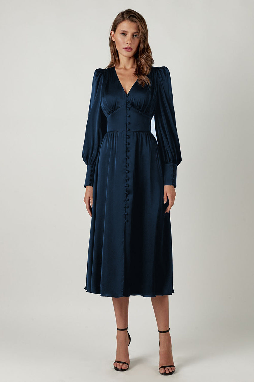 Sophie Women's Midi Dress | Elegant Puff Sleeves, Formal 3