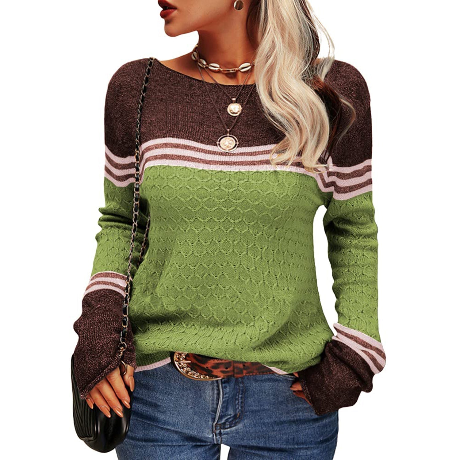Sophie Women's Striped Sweater | Cozy and Stylish 0