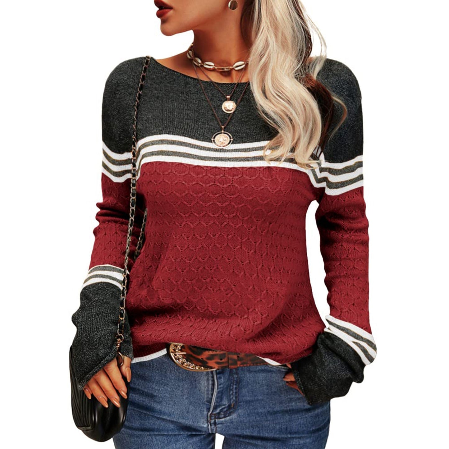 Sophie Women's Striped Sweater | Cozy and Stylish 3