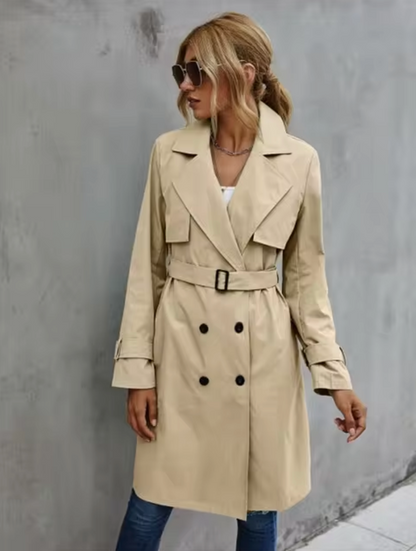 Sophie Women's Trench Coat | Double-Breasted, Belted Elegance 0