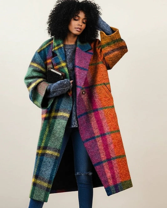 Sophie Women's Wool Coat | Long Silhouette, Colorful Design 0