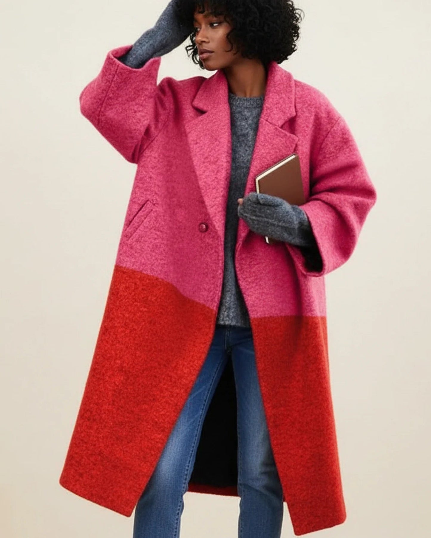 Sophie Women's Wool Coat | Long Silhouette, Colorful Design 1
