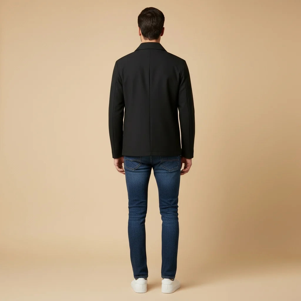 Soren Men's Short Coat | Classic Collar, Straight Fit 3