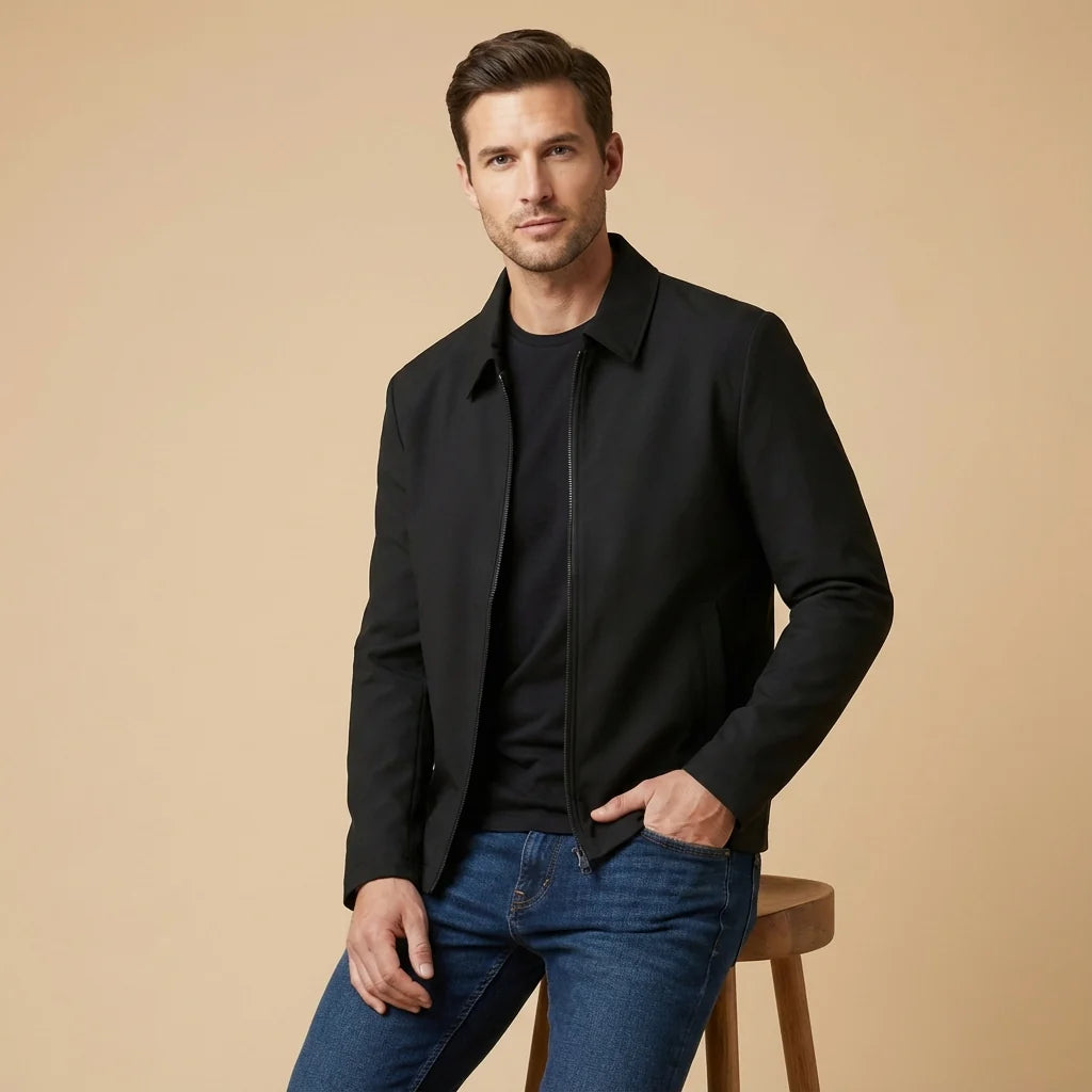 Soren Men's Short Coat | Classic Collar, Straight Fit 5