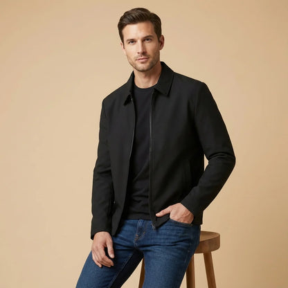Soren Men's Short Coat | Classic Collar, Straight Fit 5