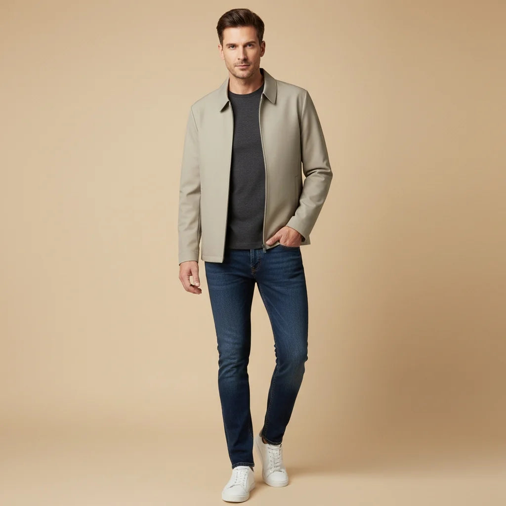 Soren Men's Short Coat | Classic Collar, Straight Fit 7