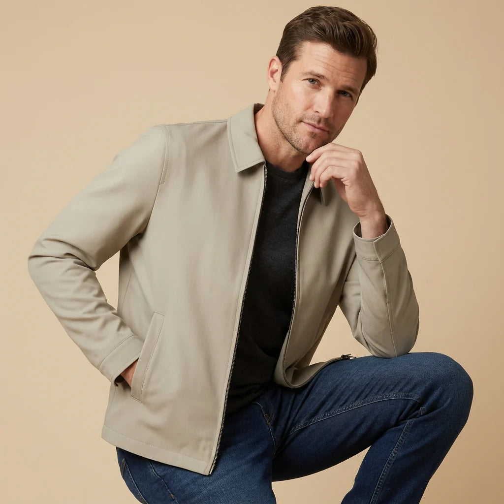 Soren Men's Short Coat | Classic Collar, Straight Fit 8