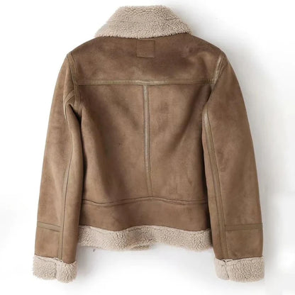 Talia Women's Biker Jacket | Teddy-Lined Leather-Look, Fitted 2
