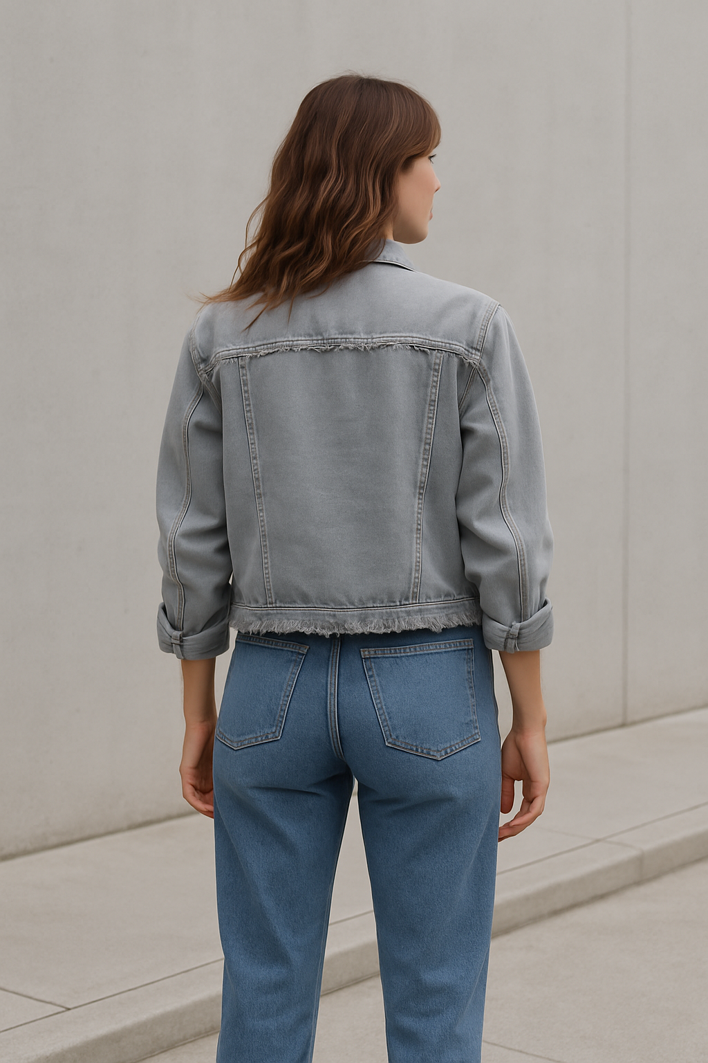 Talia Women's Denim Jacket | Casual Fit, Distressed Details 6