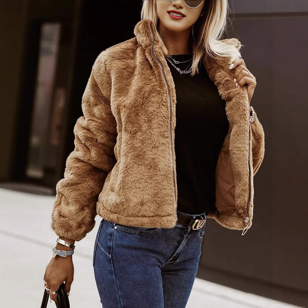 Talia Women's Jacket | Soft Teddy Bomber, Lightly Oversized Winter Coat 0