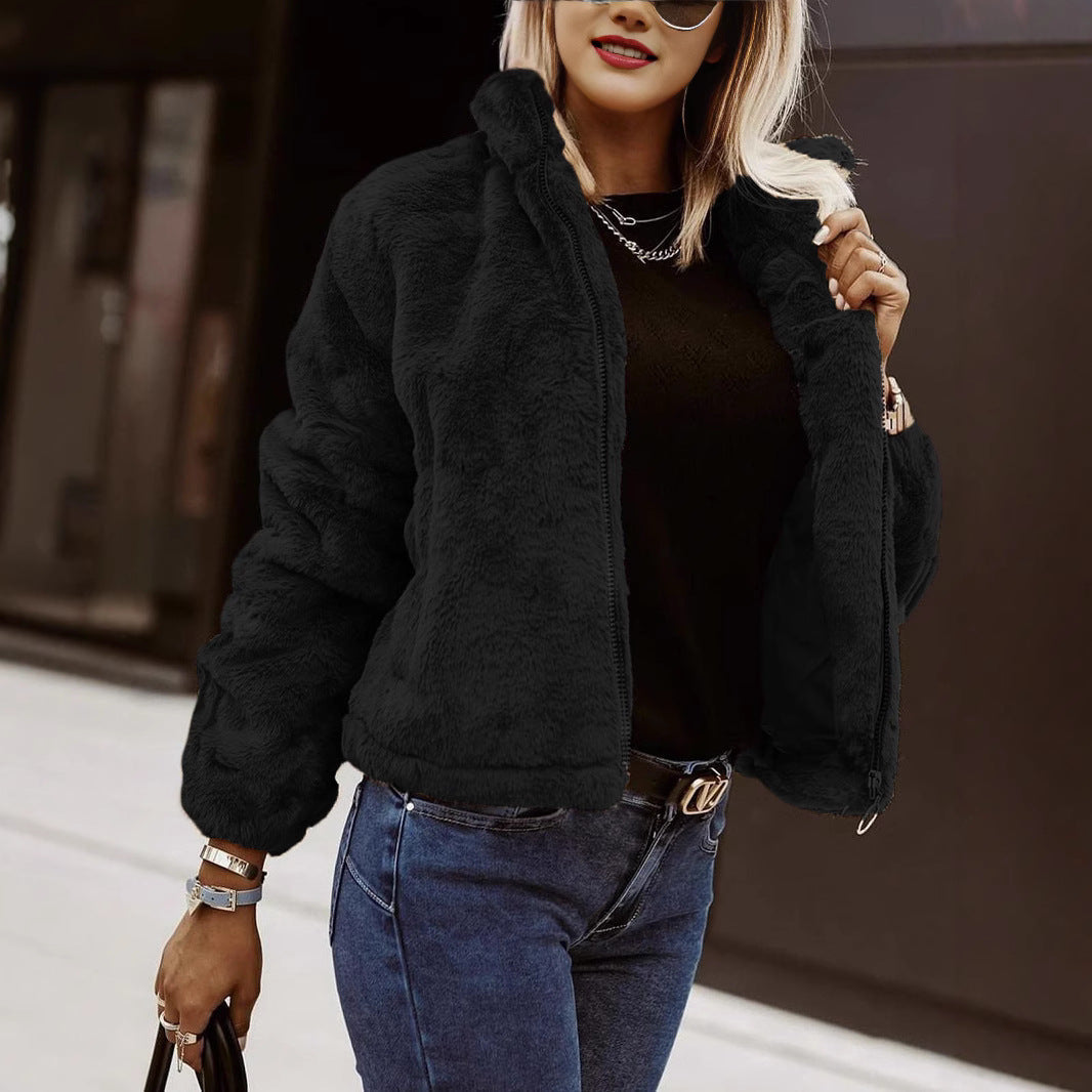 Talia Women's Jacket | Soft Teddy Bomber, Lightly Oversized Winter Coat 2