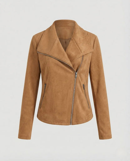 Talia Women's Jacket | Suede-Look, Asymmetric Zip, Tailored Fit 5