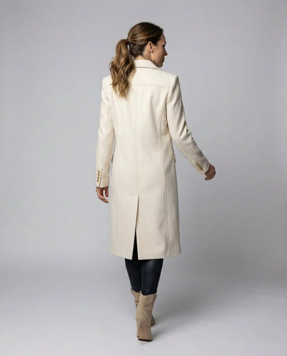 Talia Women's Midi Overcoat | Tailored Fit, Double-Breasted Design 2