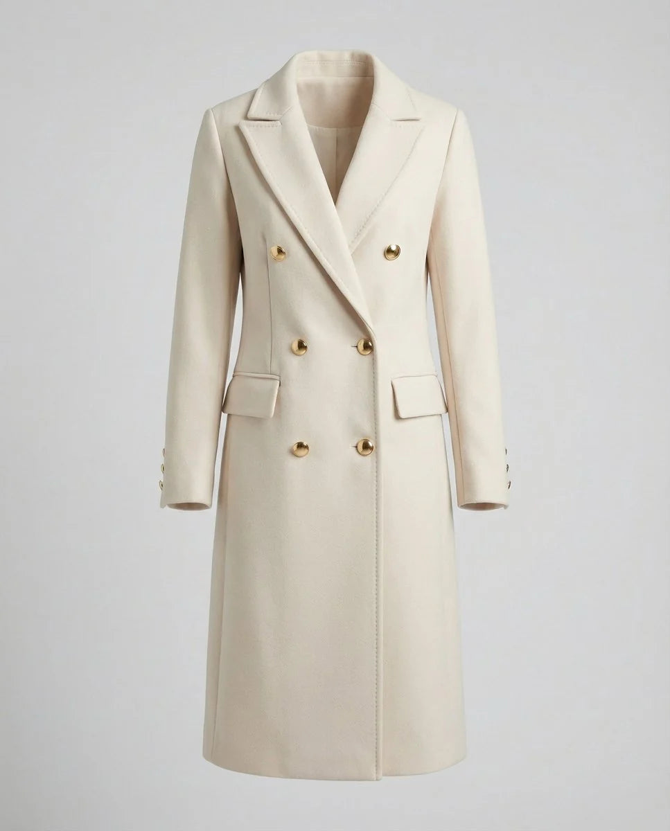 Talia Women's Midi Overcoat | Tailored Fit, Double-Breasted Design 5