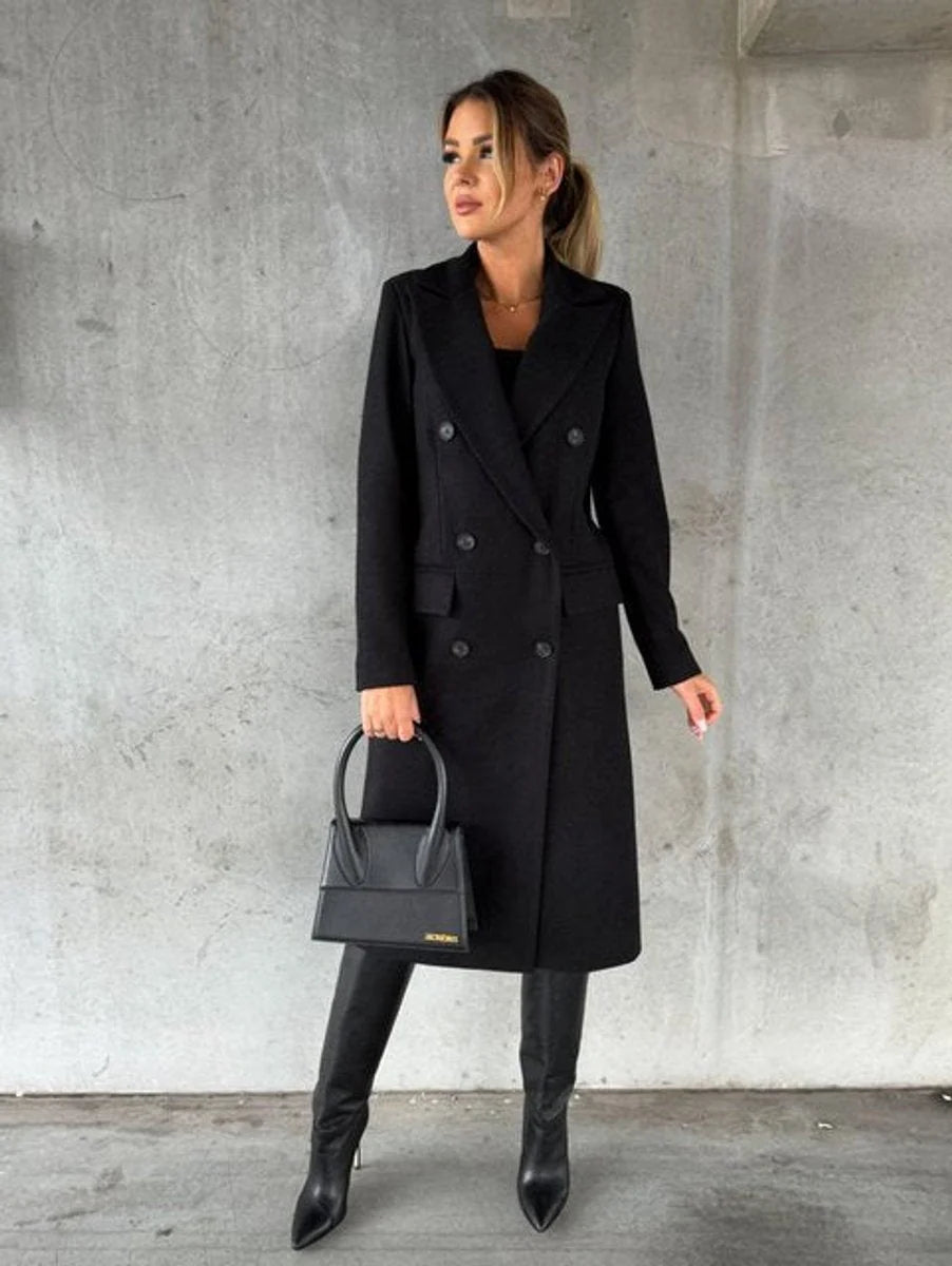 Talia Women's Midi Overcoat | Tailored Fit, Double-Breasted Design 7