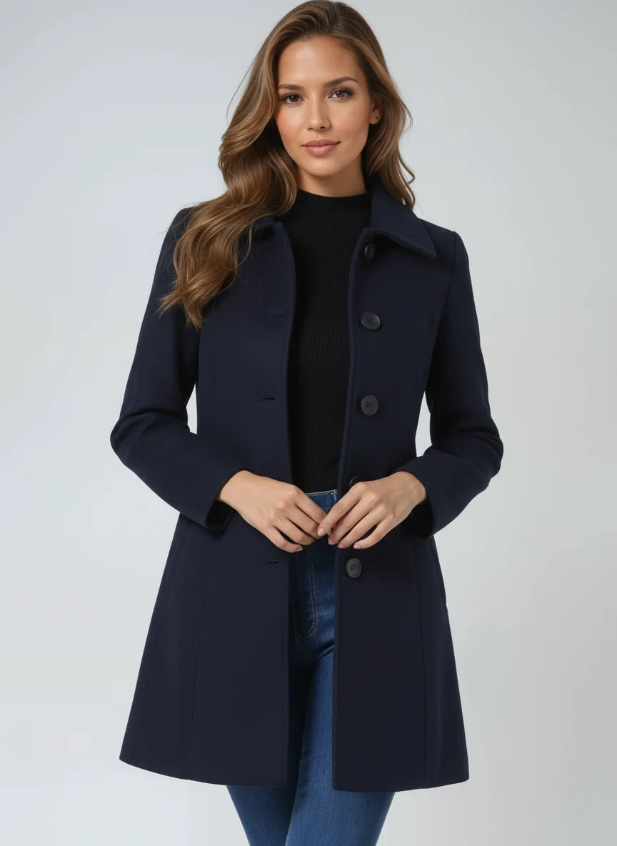 Talia Women's Tailored Trench Coat | Classic Collar, Button Front, Smooth Fabric 5