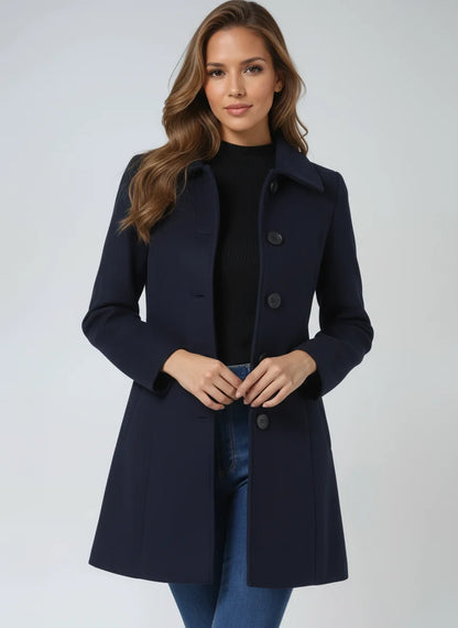 Talia Women's Tailored Trench Coat | Classic Collar, Button Front, Smooth Fabric 5