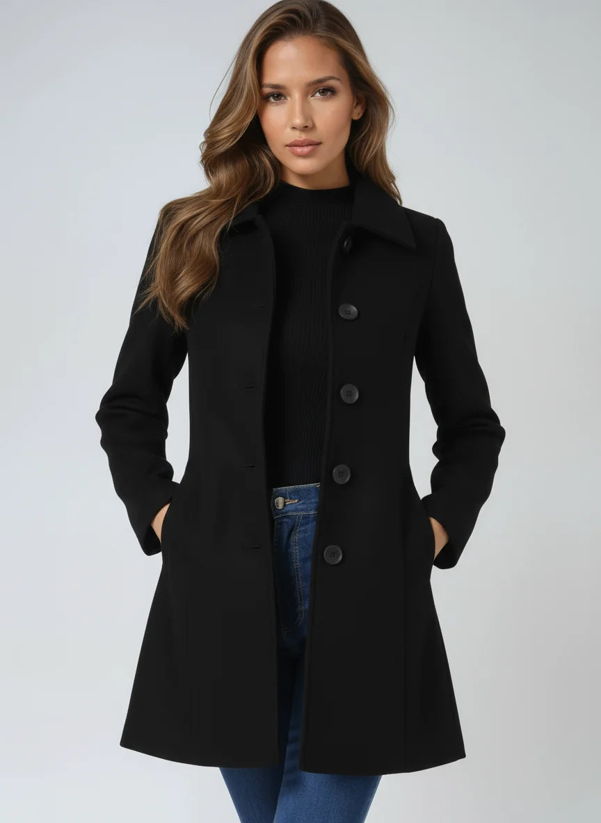 Talia Women's Tailored Trench Coat | Classic Collar, Button Front, Smooth Fabric 6