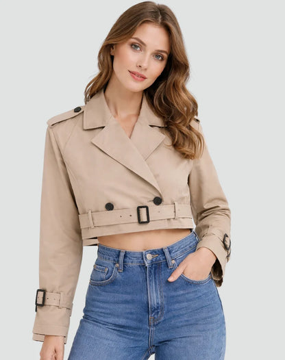 Talia Women's Trench Coat | Cotton, Short Fit 0