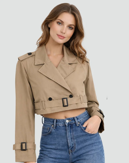Talia Women's Trench Coat | Cotton, Short Fit 2
