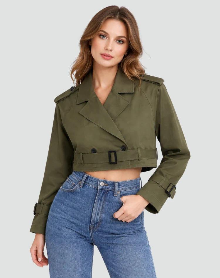 Talia Women's Trench Coat | Cotton, Short Fit 3
