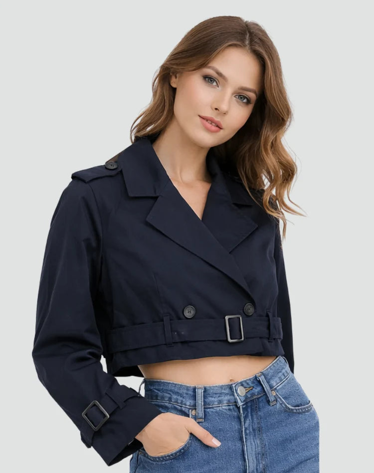 Talia Women's Trench Coat | Cotton, Short Fit 4