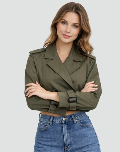 Talia Women's Trench Coat | Cotton, Short Fit 5