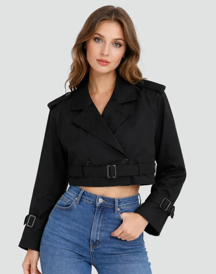 Talia Women's Trench Coat | Cotton, Short Fit 7