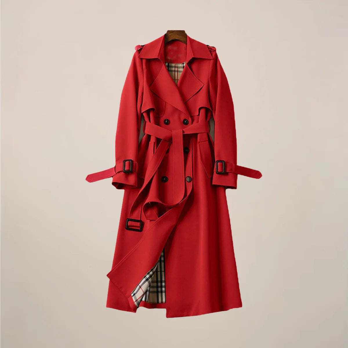 Talia Women's Trench Coat | Double-Breasted, Belted Classic Outerwear 2