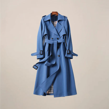 Talia Women's Trench Coat | Double-Breasted, Belted Classic Outerwear 4