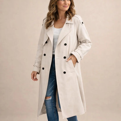 Talia Women's Trench Coat | Double-Breasted, Belted, Versatile Style 2