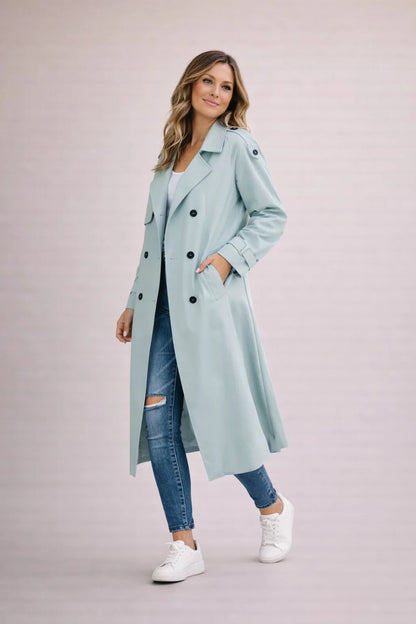 Talia Women's Trench Coat | Double-Breasted, Belted, Versatile Style 4