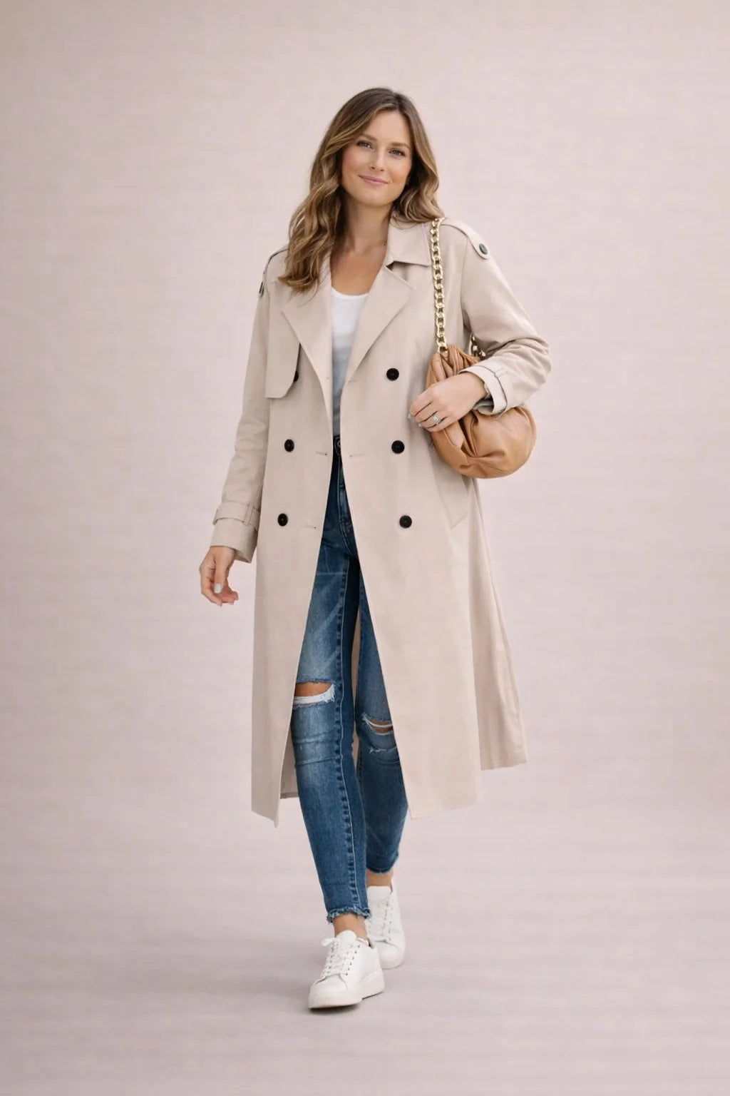 Talia Women's Trench Coat | Double-Breasted, Belted, Versatile Style 5