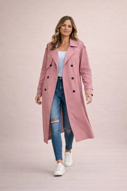 Talia Women's Trench Coat | Double-Breasted, Belted, Versatile Style 6