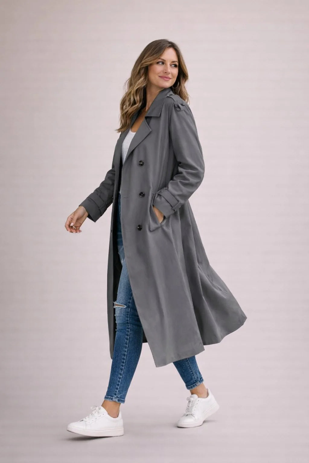 Talia Women's Trench Coat | Double-Breasted, Belted, Versatile Style 7