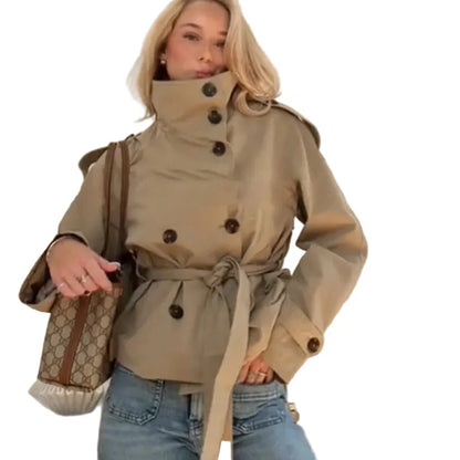 Talia Women's Trench Coat | Fitted Silhouette, Stylish Collar 0