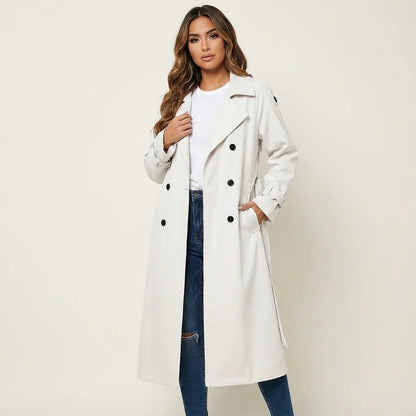 Talia Women's Trench Coat | Long Fit, Classic Button Placket 4