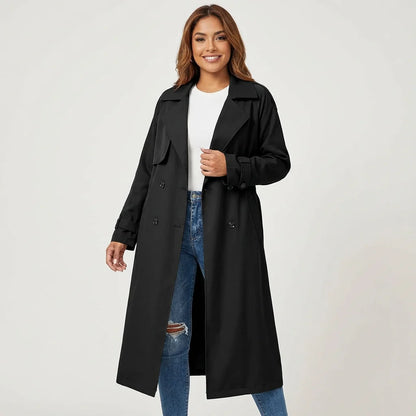 Talia Women's Trench Coat | Long Fit, Classic Button Placket 6