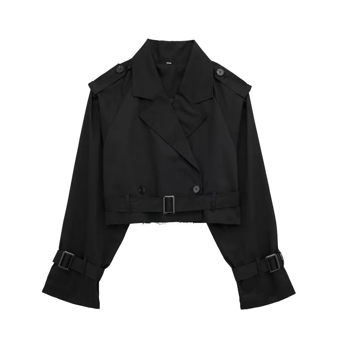 Talia Women's Trench Coat | Modern Fit, Short Length, Lapel Collar 4