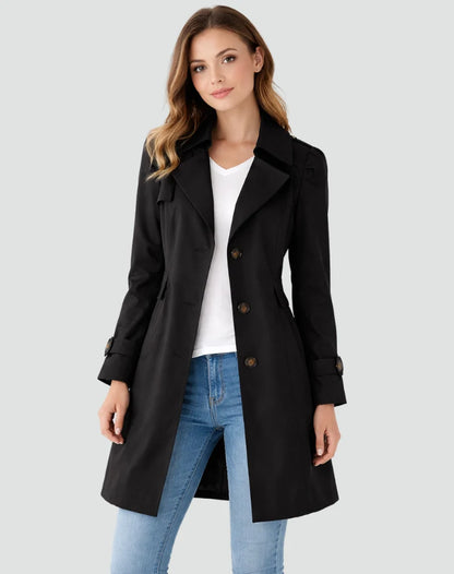 Talia Women's Trench Coat | Slim Fit, Lightweight, Classic Collar 0