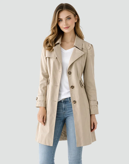 Talia Women's Trench Coat | Slim Fit, Lightweight, Classic Collar 1