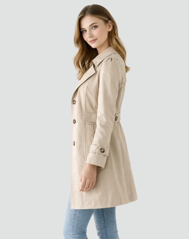 Talia Women's Trench Coat | Slim Fit, Lightweight, Classic Collar 3