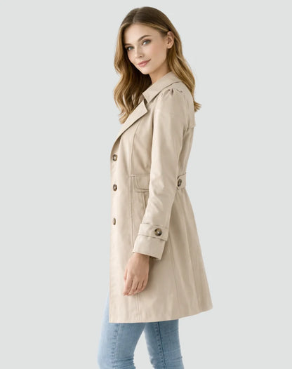 Talia Women's Trench Coat | Slim Fit, Lightweight, Classic Collar 3