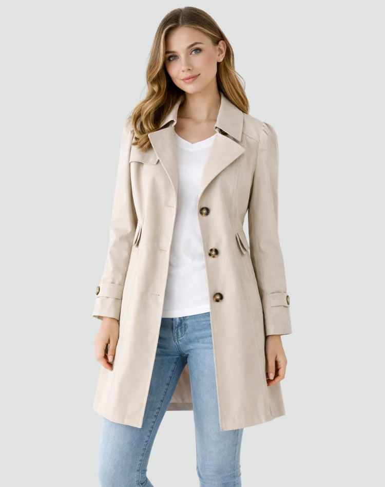 Talia Women's Trench Coat | Slim Fit, Lightweight, Classic Collar 4