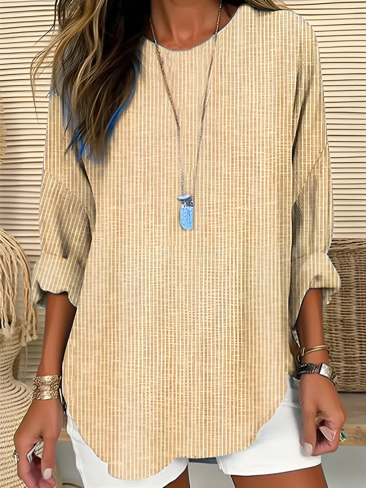 Tara Women's Blouse | Soft Touch Blend, Long Sleeve Casual Chic 1